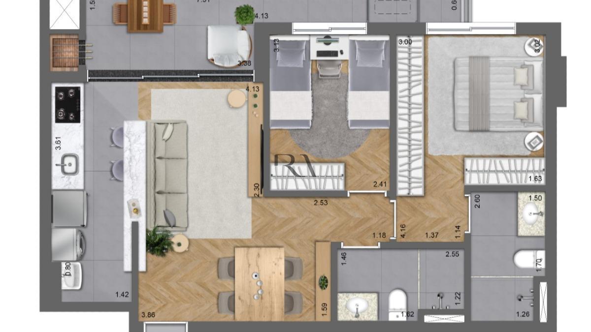 Apartamento de 2 Quartos no Edifício Croma | Bigorrilho