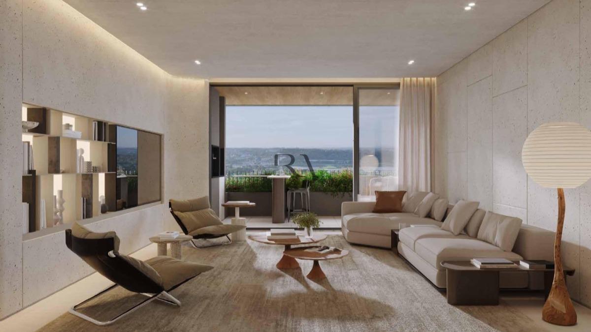 Sala de estar de apartamento de 153 m² à venda no Ecoville, em Curitiba