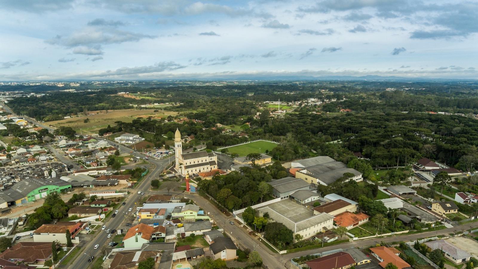 Vista aérea do bairro Umbará, extremo sul de Curitiba